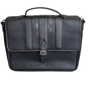 Ted Baker London Black Faux Leather Messenger Bag Black, 266574